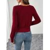 imageEVALESS Womens Tops Fall Cross Wrap V Neck Blouses Dressy Casual Long Sleeve Shirts Trendy 2025Red Dahlia