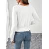 imageEVALESS Womens Tops Fall Cross Wrap V Neck Blouses Dressy Casual Long Sleeve Shirts Trendy 2025White