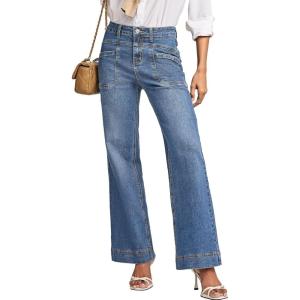 imageEVALESS Womens Jeans Wide Leg High Waisted Straight Bootcut Jeans Trendy Fall 2025 Zimbaplatinum Stretchy Denim PantsMyosotis
