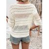 imageEVALESS Womens Spring Summer Tops 2026 Fashion Trendy Casual Half Sleeve Crochet Hollow Out Sweaters Beach Vacation ClothesWhite