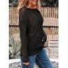 imageEVALESS Womens Sweaters Casual Spring Summer Crochet Hollow Out Knit Tops Crewneck Long Sleeve Beach Vacation ClothesBlack