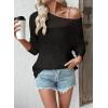 imageEVALESS Womens Sweaters Casual Spring Summer Crochet Hollow Out Knit Tops Crewneck Long Sleeve Beach Vacation ClothesBlack