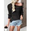 imageEVALESS Womens Sweaters Casual Spring Summer Crochet Hollow Out Knit Tops Crewneck Long Sleeve Beach Vacation ClothesBlack