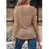 imageEVALESS Womens Sweaters Casual Spring Summer Crochet Hollow Out Knit Tops Crewneck Long Sleeve Beach Vacation ClothesCamel