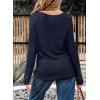 imageEVALESS Womens Sweaters Casual Spring Summer Crochet Hollow Out Knit Tops Crewneck Long Sleeve Beach Vacation ClothesNavy Blue