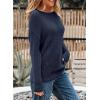 imageEVALESS Womens Sweaters Casual Spring Summer Crochet Hollow Out Knit Tops Crewneck Long Sleeve Beach Vacation ClothesNavy Blue