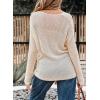 imageEVALESS Womens Sweaters Casual Spring Summer Crochet Hollow Out Knit Tops Crewneck Long Sleeve Beach Vacation ClothesWhite