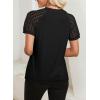 imageEVALESS Lace Tops for Women Spring Summer Short Sleeve Shirts 2026 Dressy Casual Blouses Fashion Date Night OutfitC Black