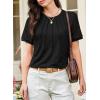 imageEVALESS Lace Tops for Women Spring Summer Short Sleeve Shirts 2026 Dressy Casual Blouses Fashion Date Night OutfitC Black