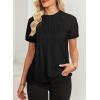 imageEVALESS Lace Tops for Women Spring Summer Short Sleeve Shirts 2026 Dressy Casual Blouses Fashion Date Night OutfitC Black