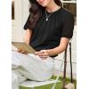 imageEVALESS Lace Tops for Women Spring Summer Short Sleeve Shirts 2026 Dressy Casual Blouses Fashion Date Night OutfitC Black
