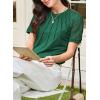 imageEVALESS Lace Tops for Women Spring Summer Short Sleeve Shirts 2026 Dressy Casual Blouses Fashion Date Night OutfitC Blackish Green