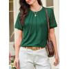 imageEVALESS Lace Tops for Women Spring Summer Short Sleeve Shirts 2026 Dressy Casual Blouses Fashion Date Night OutfitC Blackish Green