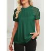 imageEVALESS Lace Tops for Women Spring Summer Short Sleeve Shirts 2026 Dressy Casual Blouses Fashion Date Night OutfitC Blackish Green