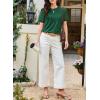 imageEVALESS Lace Tops for Women Spring Summer Short Sleeve Shirts 2026 Dressy Casual Blouses Fashion Date Night OutfitC Blackish Green