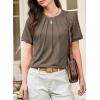 imageEVALESS Lace Tops for Women Spring Summer Short Sleeve Shirts 2026 Dressy Casual Blouses Fashion Date Night OutfitC Brown