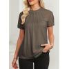 imageEVALESS Lace Tops for Women Spring Summer Short Sleeve Shirts 2026 Dressy Casual Blouses Fashion Date Night OutfitC Brown