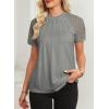 imageEVALESS Lace Tops for Women Spring Summer Short Sleeve Shirts 2026 Dressy Casual Blouses Fashion Date Night OutfitC Gray