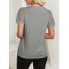 imageEVALESS Lace Tops for Women Spring Summer Short Sleeve Shirts 2026 Dressy Casual Blouses Fashion Date Night OutfitC Gray