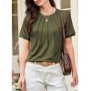imageEVALESS Lace Tops for Women Spring Summer Short Sleeve Shirts 2026 Dressy Casual Blouses Fashion Date Night OutfitC Green