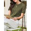 imageEVALESS Lace Tops for Women Spring Summer Short Sleeve Shirts 2026 Dressy Casual Blouses Fashion Date Night OutfitC Green