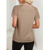imageEVALESS Lace Tops for Women Spring Summer Short Sleeve Shirts 2026 Dressy Casual Blouses Fashion Date Night OutfitC Khaki