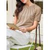 imageEVALESS Lace Tops for Women Spring Summer Short Sleeve Shirts 2026 Dressy Casual Blouses Fashion Date Night OutfitC Khaki