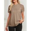 imageEVALESS Lace Tops for Women Spring Summer Short Sleeve Shirts 2026 Dressy Casual Blouses Fashion Date Night OutfitC Khaki