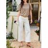 imageEVALESS Lace Tops for Women Spring Summer Short Sleeve Shirts 2026 Dressy Casual Blouses Fashion Date Night OutfitC Khaki