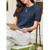 imageEVALESS Lace Tops for Women Spring Summer Short Sleeve Shirts 2026 Dressy Casual Blouses Fashion Date Night OutfitC Navy Blue