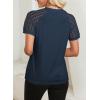 imageEVALESS Lace Tops for Women Spring Summer Short Sleeve Shirts 2026 Dressy Casual Blouses Fashion Date Night OutfitC Navy Blue