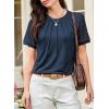 imageEVALESS Lace Tops for Women Spring Summer Short Sleeve Shirts 2026 Dressy Casual Blouses Fashion Date Night OutfitC Navy Blue