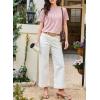 imageEVALESS Lace Tops for Women Spring Summer Short Sleeve Shirts 2026 Dressy Casual Blouses Fashion Date Night OutfitC Pink