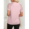 imageEVALESS Lace Tops for Women Spring Summer Short Sleeve Shirts 2026 Dressy Casual Blouses Fashion Date Night OutfitC Pink