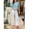 imageEVALESS Lace Tops for Women Spring Summer Short Sleeve Shirts 2026 Dressy Casual Blouses Fashion Date Night OutfitC Sky Blue