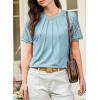 imageEVALESS Lace Tops for Women Spring Summer Short Sleeve Shirts 2026 Dressy Casual Blouses Fashion Date Night OutfitC Sky Blue