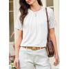 imageEVALESS Lace Tops for Women Spring Summer Short Sleeve Shirts 2026 Dressy Casual Blouses Fashion Date Night OutfitC White