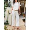 imageEVALESS Lace Tops for Women Spring Summer Short Sleeve Shirts 2026 Dressy Casual Blouses Fashion Date Night OutfitC White