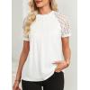 imageEVALESS Lace Tops for Women Spring Summer Short Sleeve Shirts 2026 Dressy Casual Blouses Fashion Date Night OutfitC White