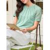 imageEVALESS Lace Tops for Women Spring Summer Short Sleeve Shirts 2026 Dressy Casual Blouses Fashion Date Night OutfitE Green