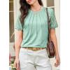 imageEVALESS Lace Tops for Women Spring Summer Short Sleeve Shirts 2026 Dressy Casual Blouses Fashion Date Night OutfitE Green