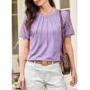 imageEVALESS Lace Tops for Women Spring Summer Short Sleeve Shirts 2026 Dressy Casual Blouses Fashion Date Night OutfitE Purple