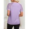 imageEVALESS Lace Tops for Women Spring Summer Short Sleeve Shirts 2026 Dressy Casual Blouses Fashion Date Night OutfitE Purple