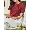 imageEVALESS Lace Tops for Women Spring Summer Short Sleeve Shirts 2026 Dressy Casual Blouses Fashion Date Night OutfitE Red