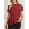 imageEVALESS Lace Tops for Women Spring Summer Short Sleeve Shirts 2026 Dressy Casual Blouses Fashion Date Night OutfitE Red