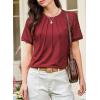 imageEVALESS Lace Tops for Women Spring Summer Short Sleeve Shirts 2026 Dressy Casual Blouses Fashion Date Night OutfitE Red