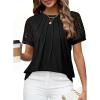 imageEVALESS Lace Tops for Women Spring Summer Short Sleeve Shirts 2026 Dressy Casual Blouses Fashion Date Night OutfitC Black