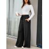 imageEVALESS Womens High Waisted Baggy Drawstring Sweatpants Casual Wide Leg Pants Long Trouser Slacks with PocketsBlack