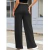 imageEVALESS Womens High Waisted Baggy Drawstring Sweatpants Casual Wide Leg Pants Long Trouser Slacks with PocketsBlack