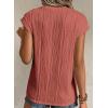 imageEVALESS Womens 2025 Round Neck Short Sleeve T Shirts Fashion Trendy Spring Summer Loose Fitted Knit Textured Tops Casual Tee Blouses Clothes Rose Pink Medium